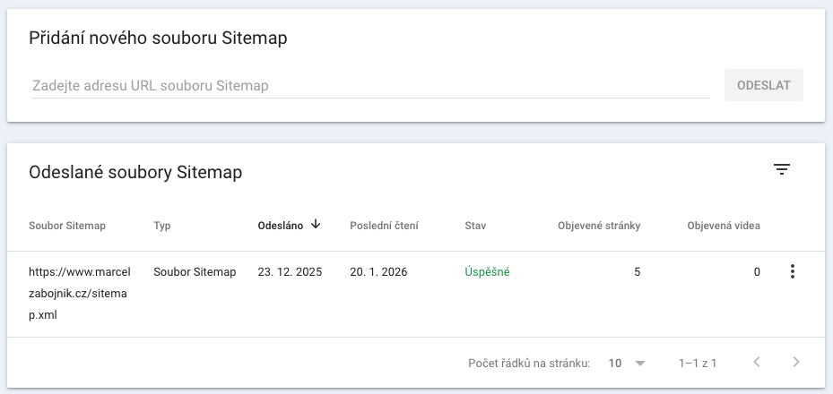 N&aacute;vod - uk&aacute;zka odeslan&yacute;ch souborů Sitemap